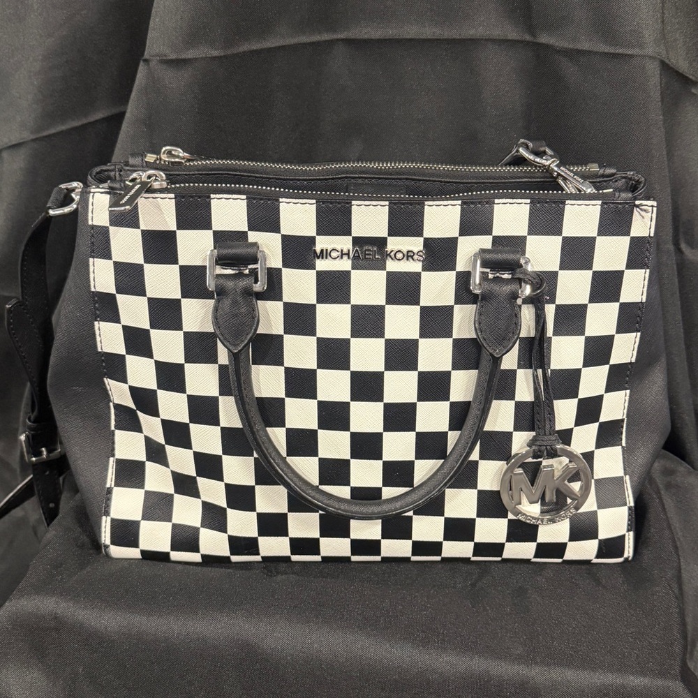 Michael Kors Monochrome Checkered Satchel